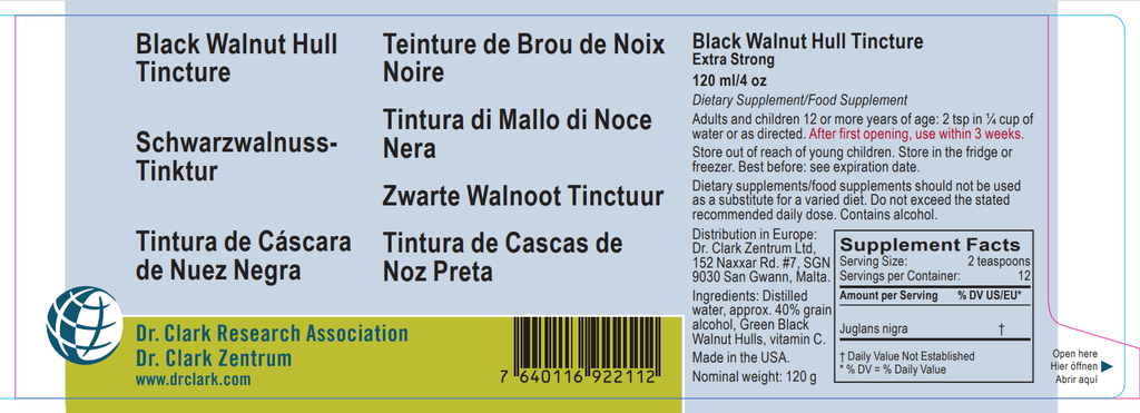 Black Walnut Hull Tincture, extra strong, 4 oz (120 ml)