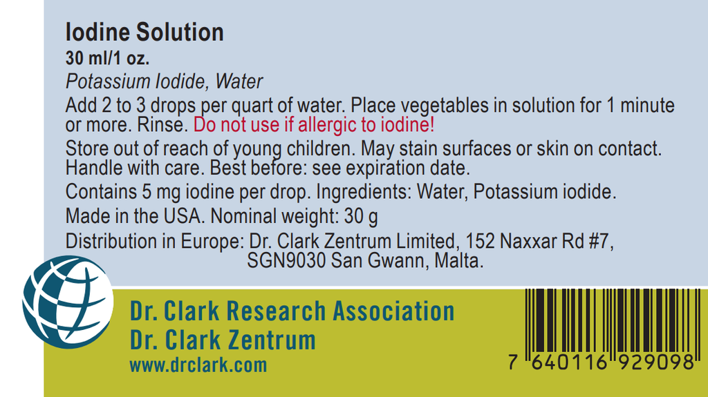 Dr. Clark's Iodine Solution, 1 oz (30 ml)