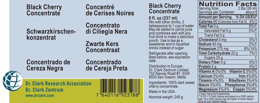 Organic Black Cherry Concentrate, 16 oz (473 ml)